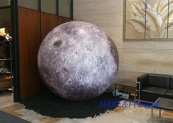 Decoration Advertising Inflatable 2.5M Moon Model With Led Light Large Inflatable Moon Balloon