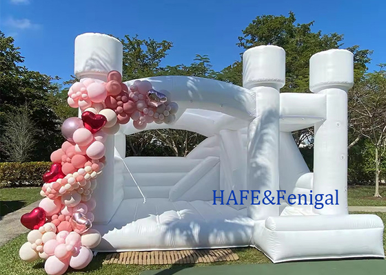 Wedding Party Decorative Trampoline Inflatable White Bounce House Support Customization
