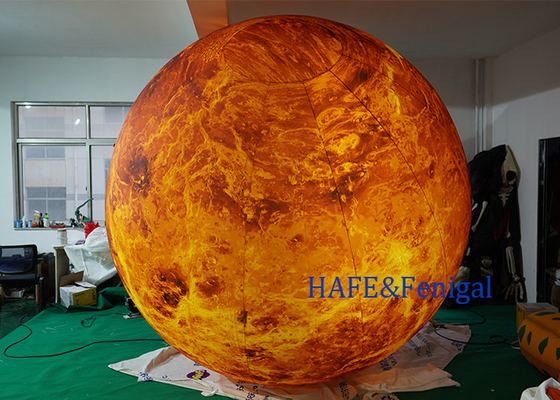 Giant Inflatable Planet With LED Lighting Sun 1-3M Lighting Decoration Supports Customization
