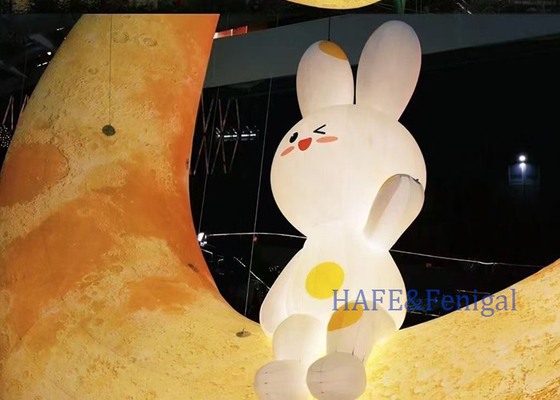 3m Moon Rabbit Shopping Mall Festival Decoration Atmosphere Inflatable Advertising Balloon Light