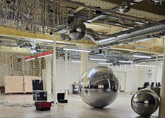 Sealed PVC Inflatable Mirror Ball Metal Pearl 1.5m-3m Event Exhibition Decoration