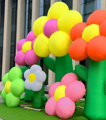 Seven Clouds Inflatable Flower Air Model Customized Shopping Mall Beauty Display Climbing Wall Decoration