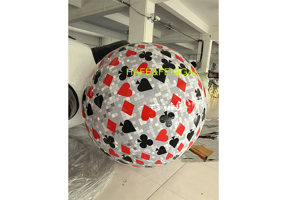 Customizable 6.5ft/2m Inflatable PVC Decor Balloon With Poker Pattern Printing