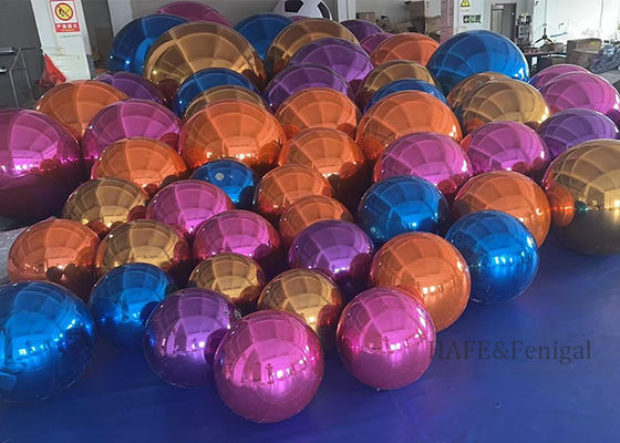 Inflatable Big Shiny Balls Giant Party Balloon Christmas Event Decor Reflective PVC Large Mirror Sphere Silver Mirror Ball