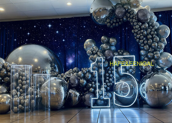PVC Silver Mirror Balloons For Luxury Pool Parties, Weddings, Photo Shoots