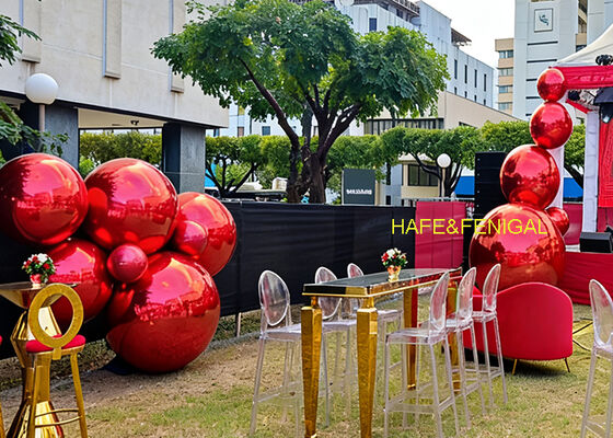 PVC Double-Layer Red Mirror Balloons For Corporate Gatherings & Event Decor