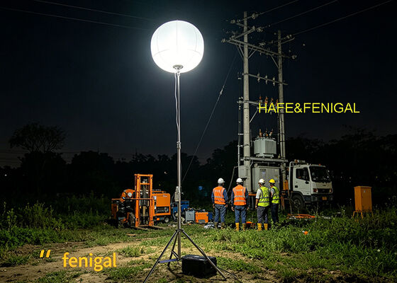 Battery-Powered LED Balloon Light with 9600-12000 lm Output and IP65 Waterproof Rating for Off-Grid Operations