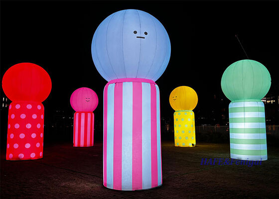 Customizable Giant Inflatable Character Columns with LED Lighting for Quick Setup Outdoor Events