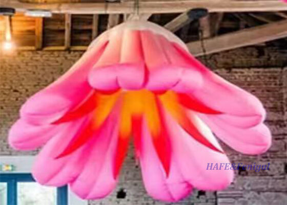 Customizable Diameter Suspended Inflatable Flower Sculpture with Lightweight PVC or Nylon Material and Sealed or Air-Blown Inflation