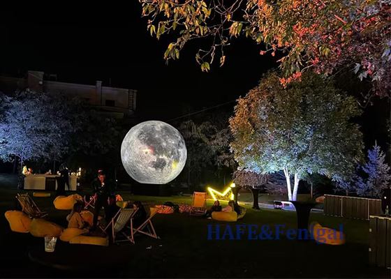 Park Yard Illumination Moon Balloon Grounding AC 230V For Festival Decoration