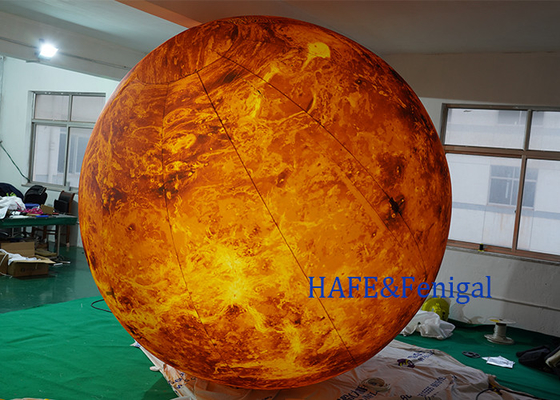Giant Inflatable Planet With LED Lighting Sun 1-3M Lighting Decoration Supports Customization