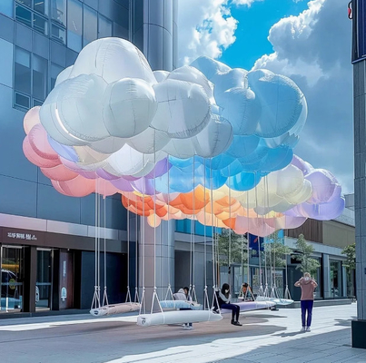 Custom inflatable cloud model with shaped cloud-shaped three-dimensional cartoon decoration luminous pink