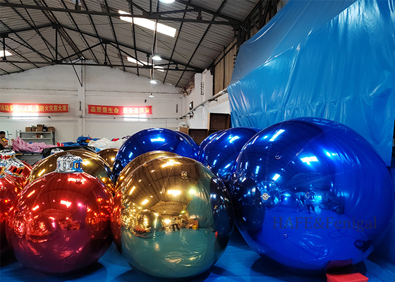 Atmosfera natalizia Pallone a specchio gonfiabile PVC Diametro 2 metri Colore personalizzabile
