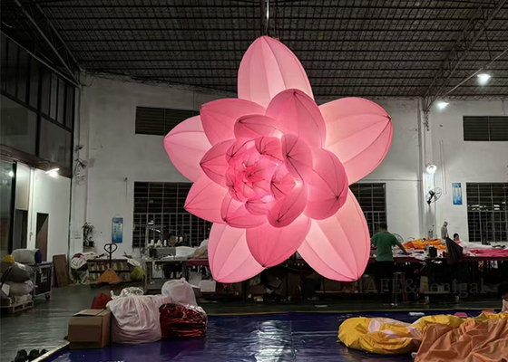 Grandi fiori d'arte gonfiabili con luci a LED per la decorazione dell'atmosfera dell'evento festivo