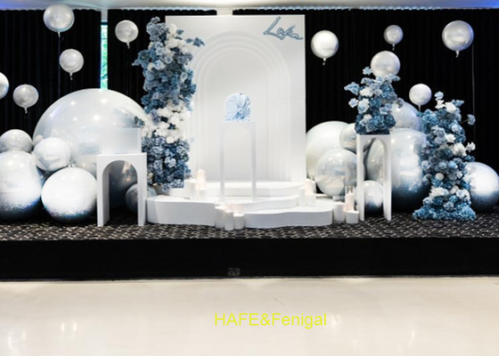 Palloncini a specchio in PVC bianchi, rosa chiaro e verde chiaro per decorazioni per feste