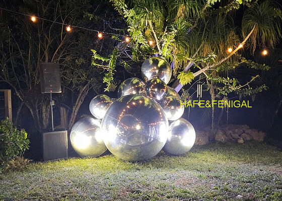 1m 1.5m Luxurious Pvc Inflatable Silver Mirror Balloons As A Photo Backdrop