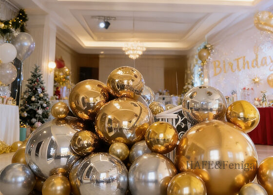 Decorazione sferica in PVC a specchio con riflesso colorato e spazio aereo