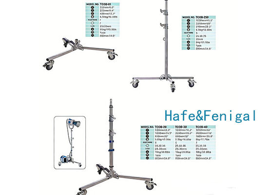 Professional TX & TCOB Series Rolling Base Light Stands with Caster Wheels