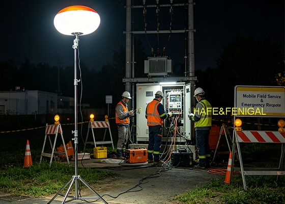 Silent Operation Battery-Powered LED Balloon Light with 24V/48V DC Input for Mobile Field Service