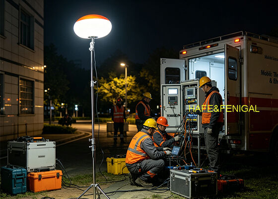 Luce a palloncino a LED da 200 W con rating impermeabile IP65 e doppia potenza AC/DC per uso professionale sul campo