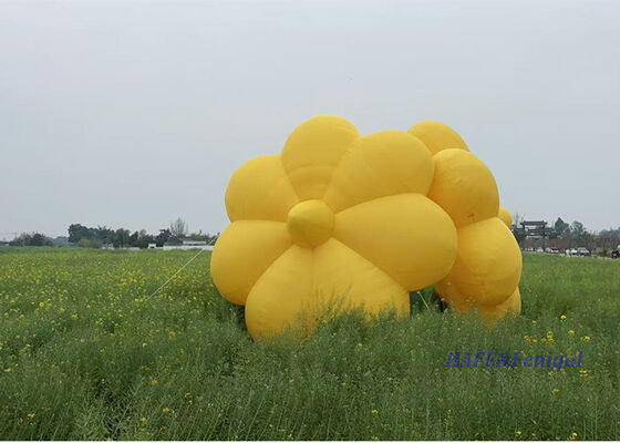 Giant Inflatable Flower Installation with 6 Meters Diameter Made of PVC or Nylon for 110V / 220V Power Supply