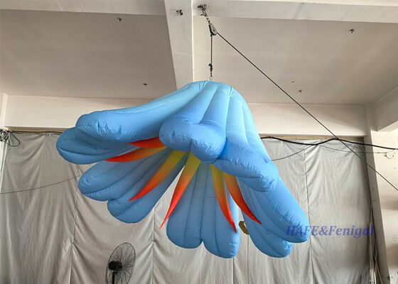 Customizable Diameter Suspended Inflatable Flower Sculpture with Lightweight PVC or Nylon Material and Sealed or Air-Blown Inflation