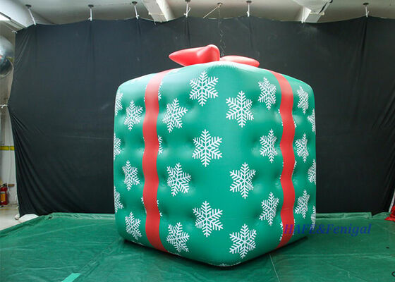 Customizable Size Inflatable Christmas Gift Box with LED Lighting and Durable PVC Material for Holiday Displays