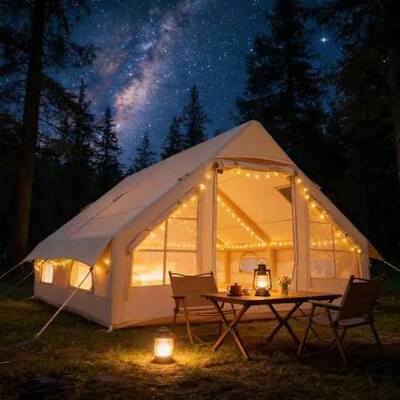 Tenda Gonfiabile ad Aria con Protezione UV UPF 50+ e Pavimento Impermeabile in Polietilene, Montaggio Rapido in 10-13 Minuti