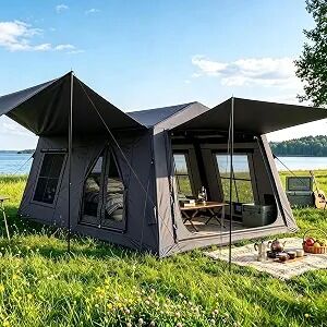 Tenda a aria gonfiabile leggera progettata per un'assemblaggio rapido, protetta dalle intemperie e versatile per attività e eventi all'aperto